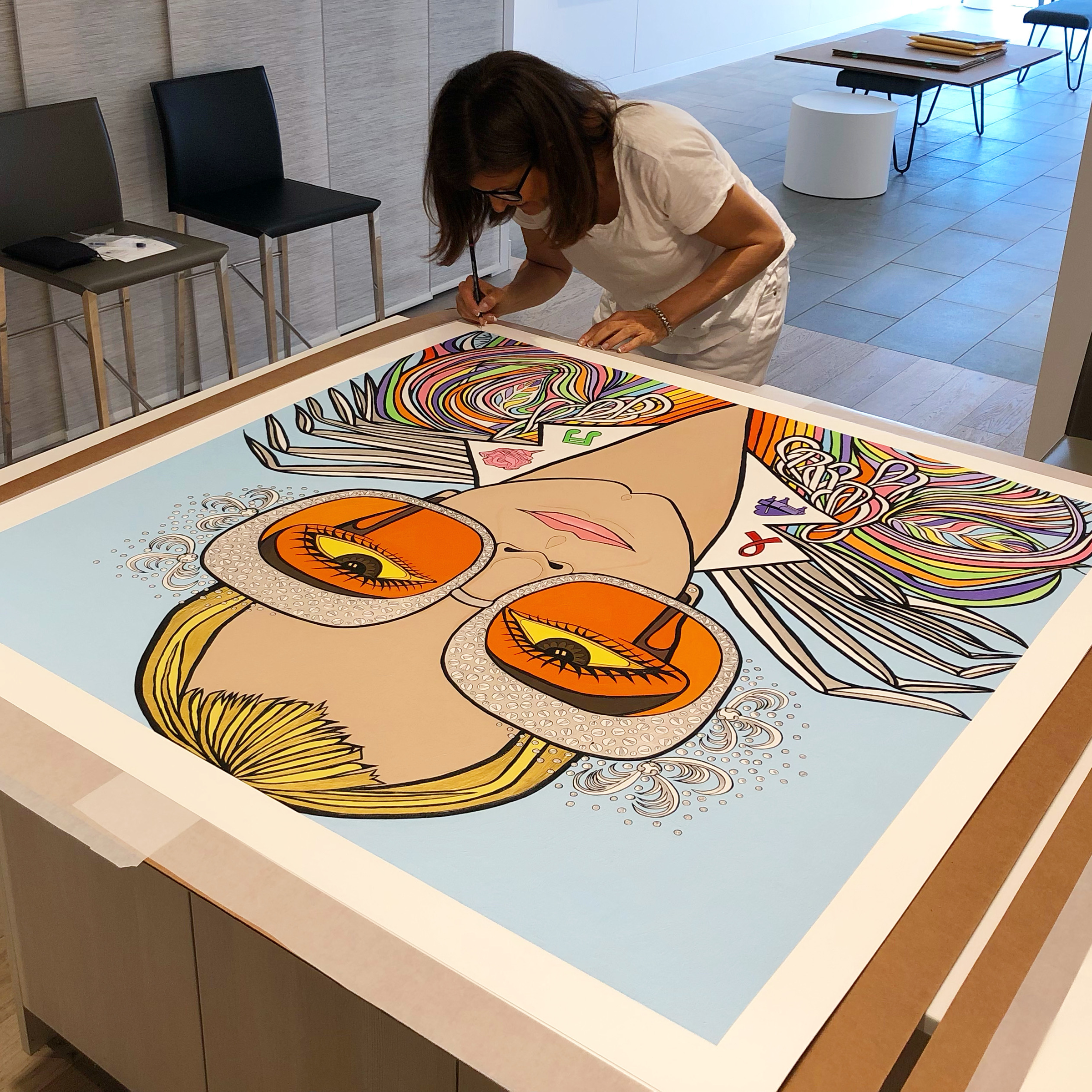 Signing Elton John print