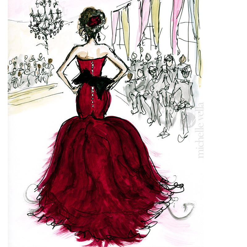 181 Red Dress by D&G, Limited Edition Illustration