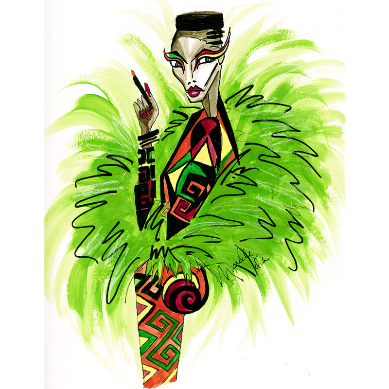 227 Grace Jones in Versace, Limited Edition Illustration