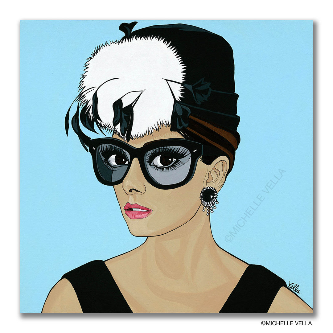 Breakfast in Blue, Audrey Hepburn, Original Painting