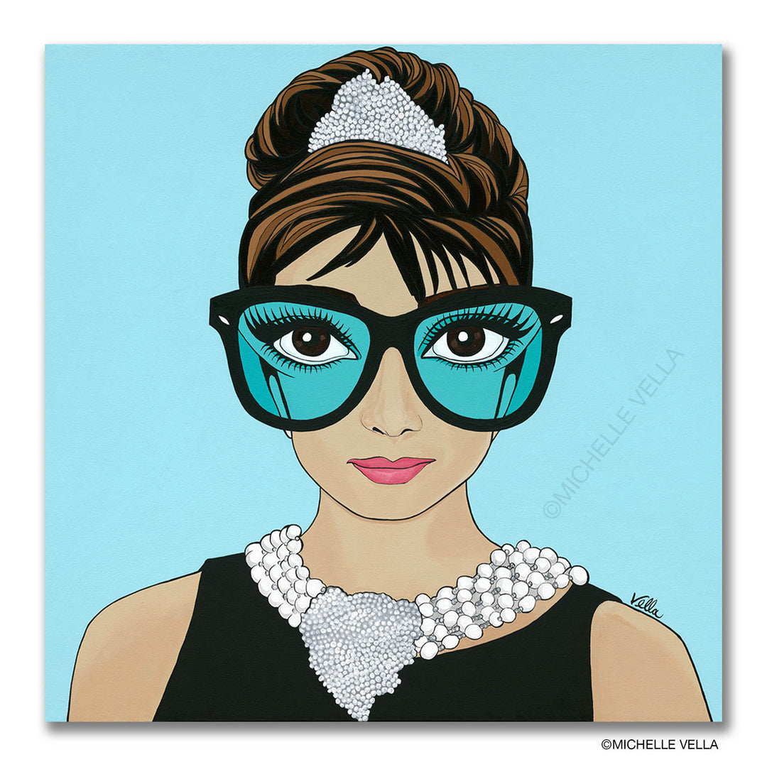 Breakfast in Green, Audrey Hepburn, Original Painting