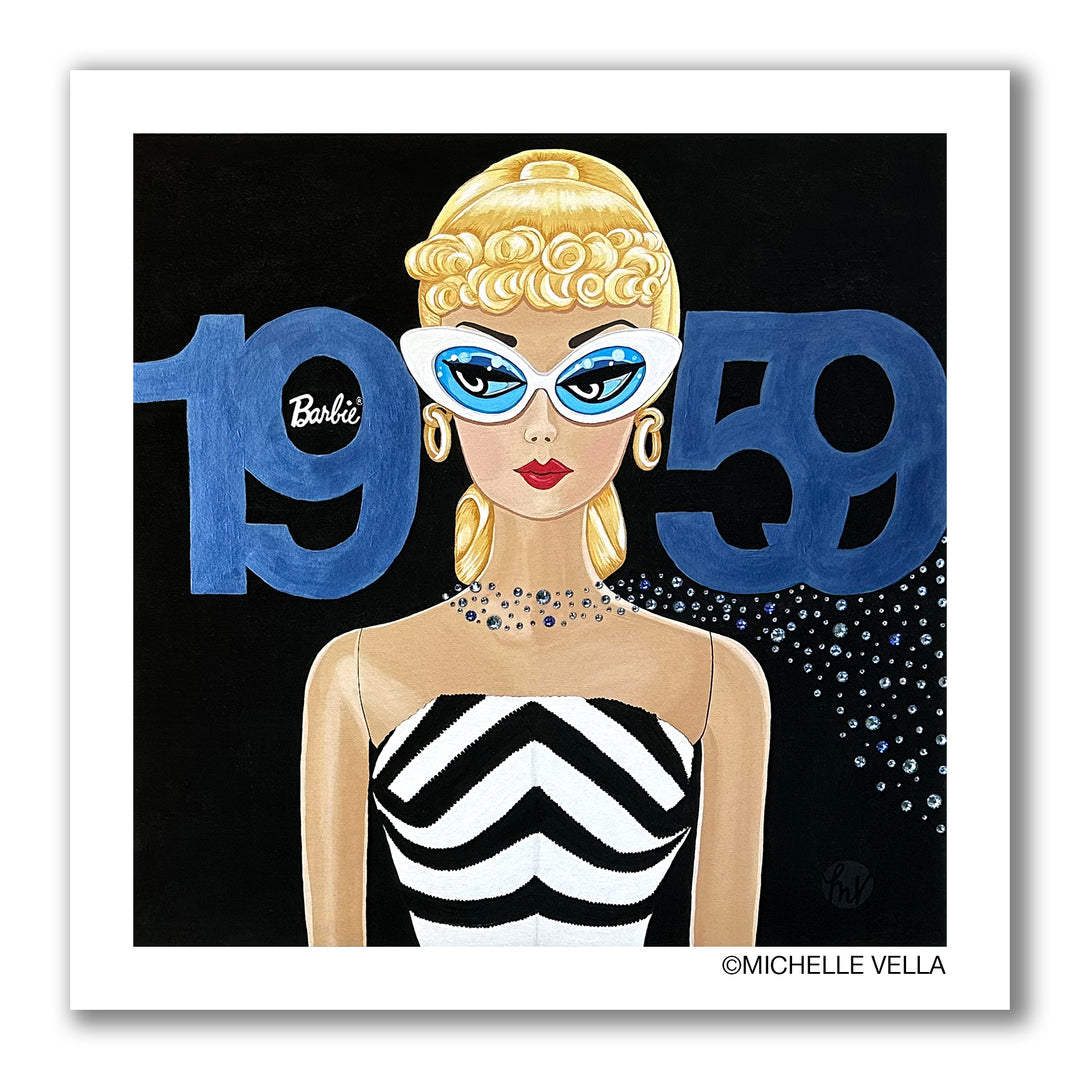 BARBIE EMBELLISHED PRINT 14X14