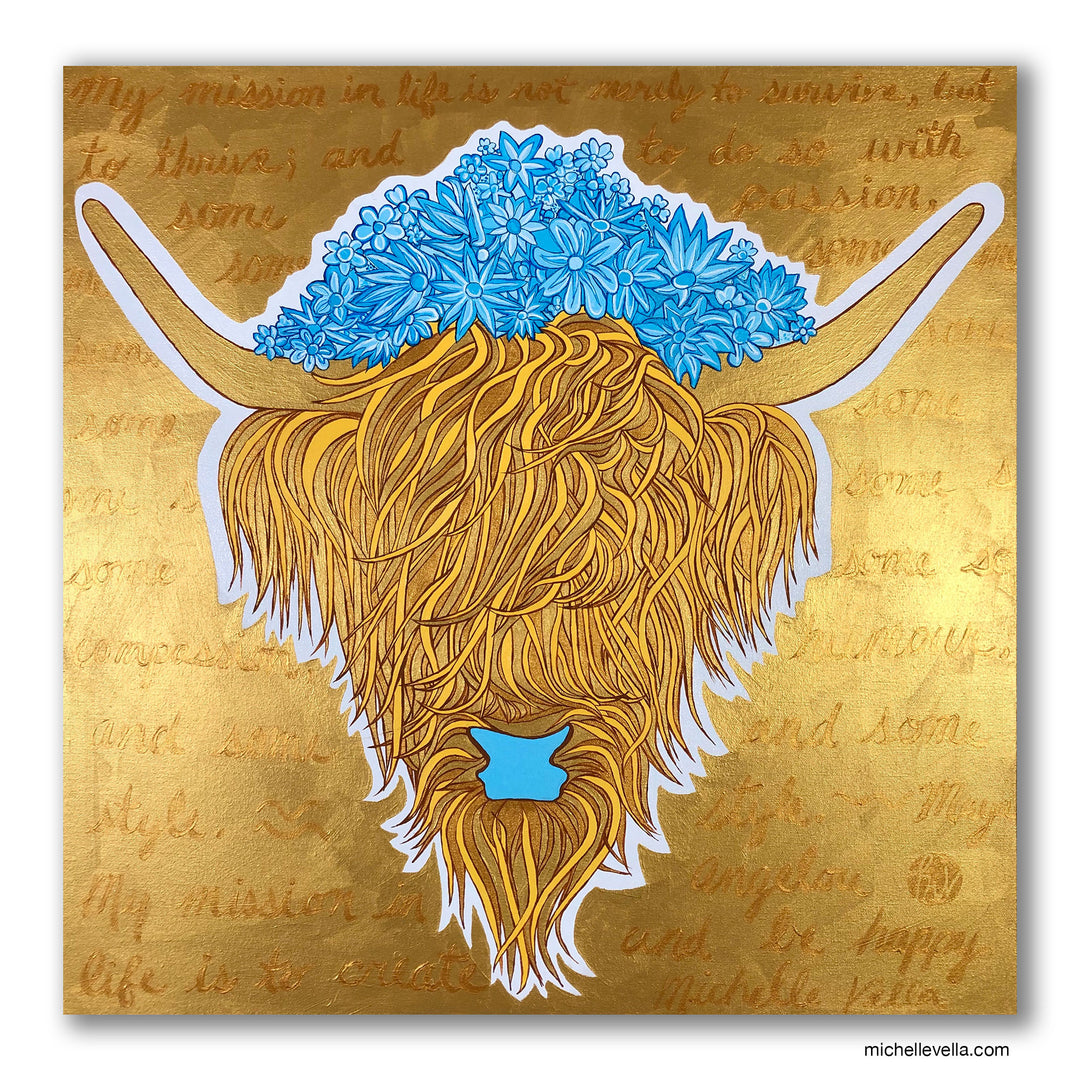 Blondie, The Highland Cow, Original Painting