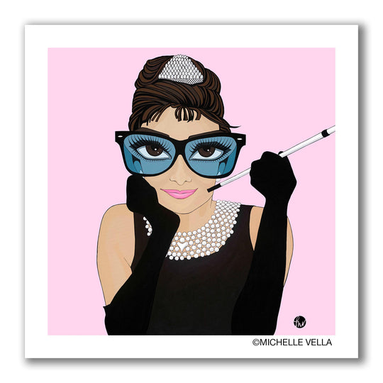 Audrey on Pink, Limited Edition Print