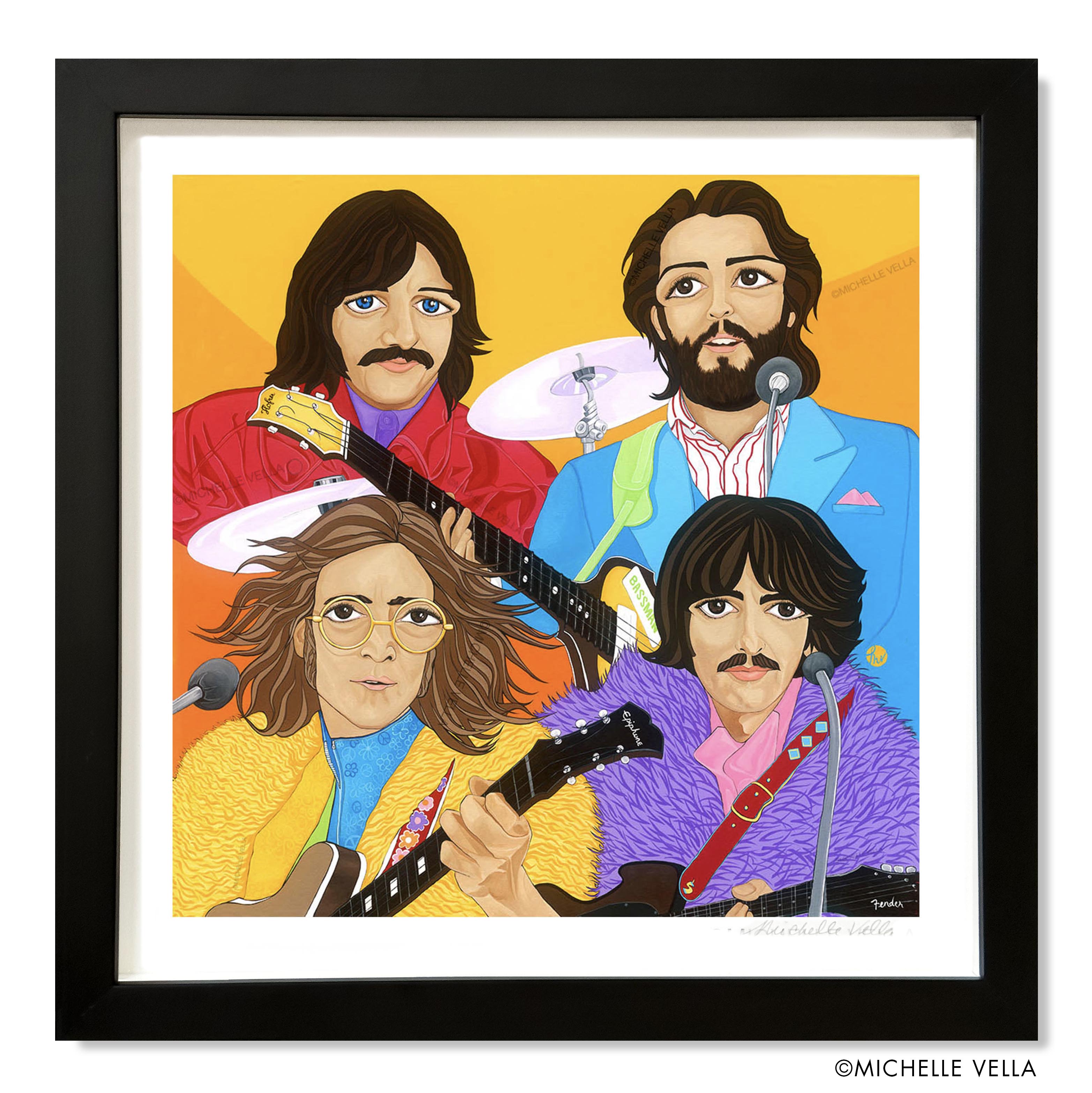 Pop art portrait painting and wall art print of The Beatles Get 