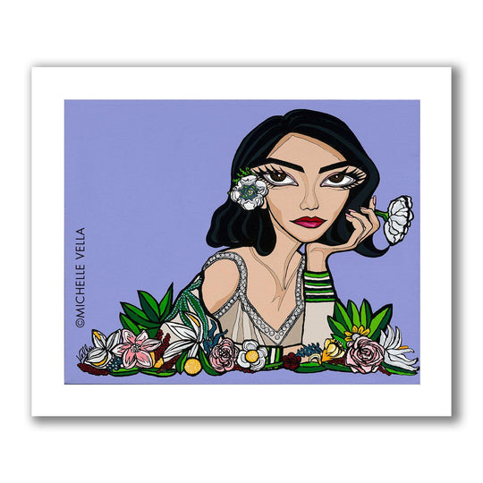 Davika in flowers from Harper's Bazaar print