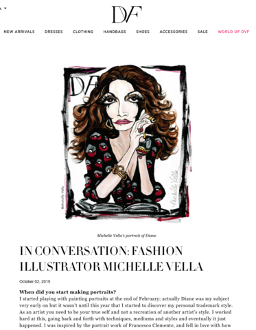 WORLD OF DVF Blog Features Fashion Illustrator Michelle Vella - Oct 2, 2015