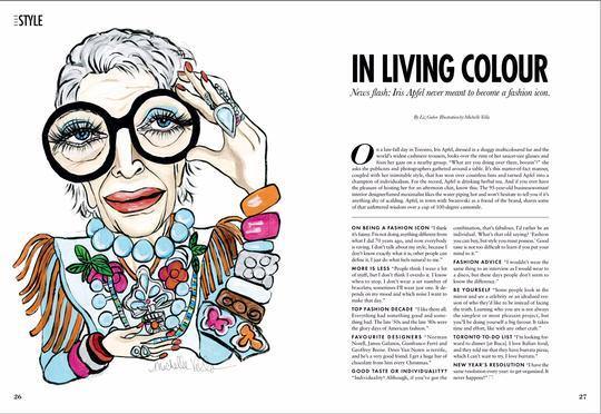 ELLE CANADA - JAN 2017 IN LIVING COLOUR WITH IRIS APFEL