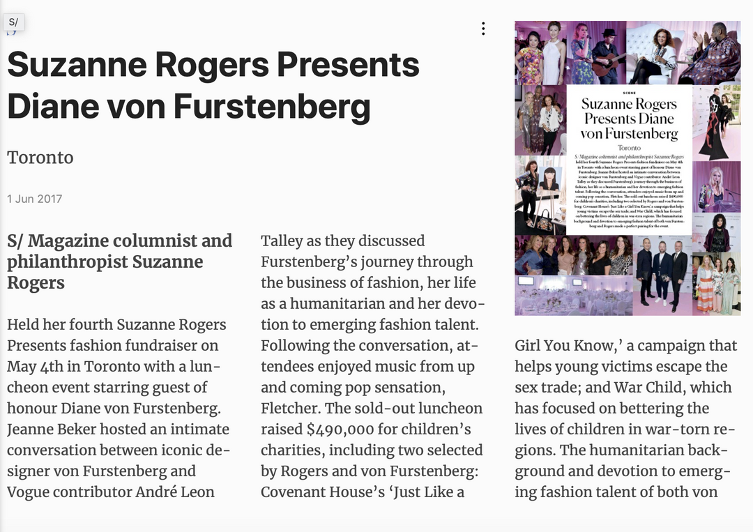 Suzanne Rogers Presents Diane von Furstenberg