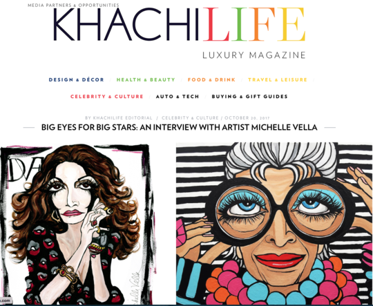 ARTIST INTERVIEW with KHACHILIFE LUXURY MAGAZINE - MICHELLE VELLA