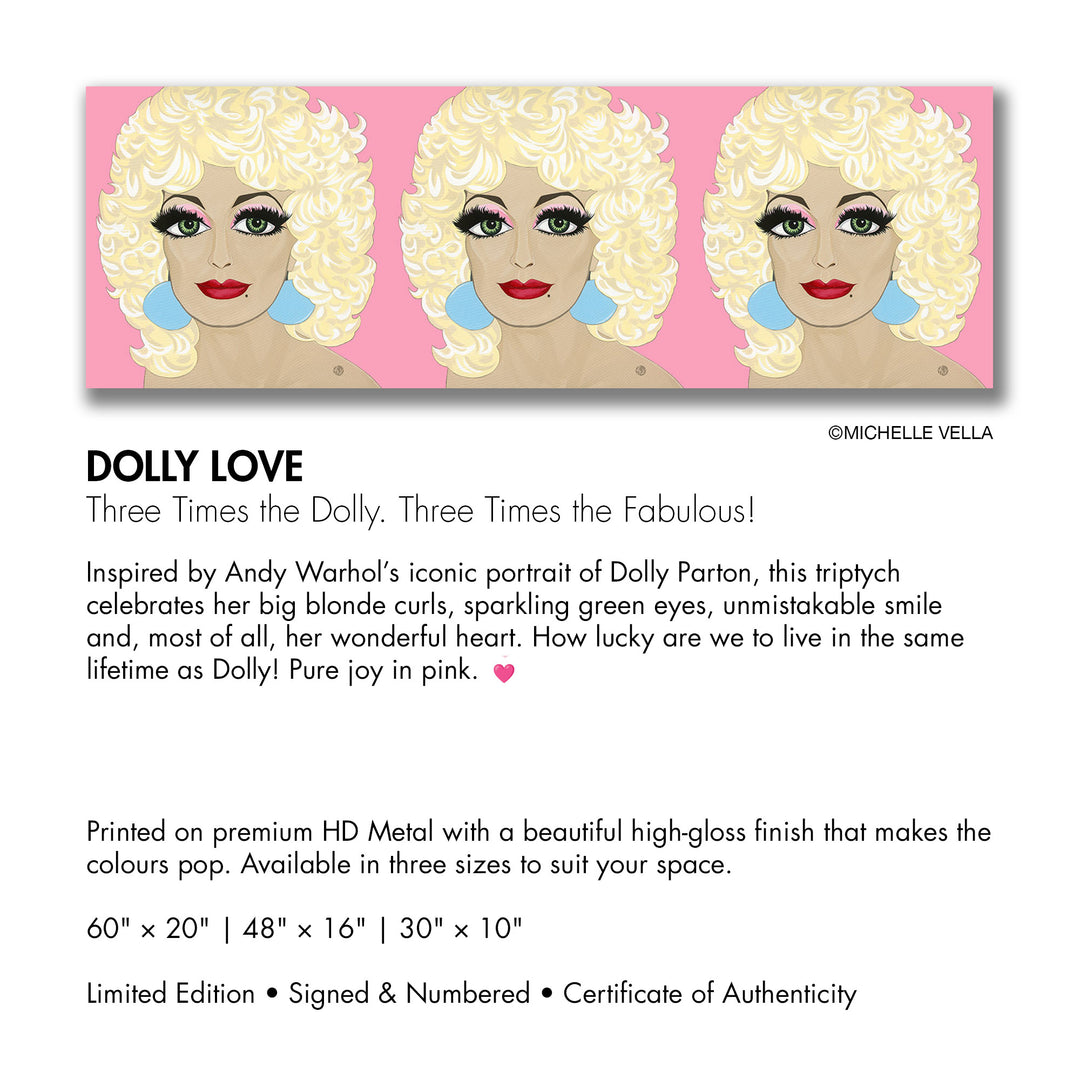 Dolly Love Triptych, HD Metal Limited Edition Print