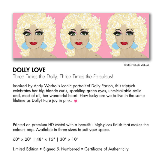 Dolly Love Triptych, HD Metal Limited Edition Print