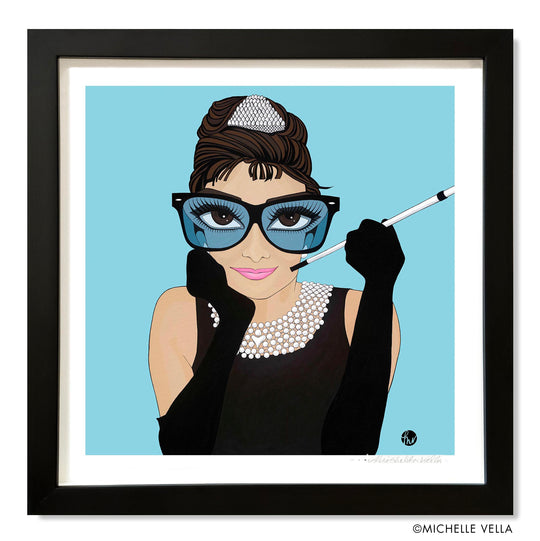 Audrey on Blue, Limited Edition Print