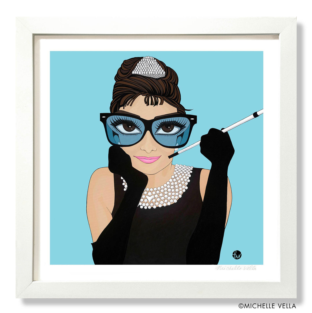 Audrey on Blue, Limited Edition Print