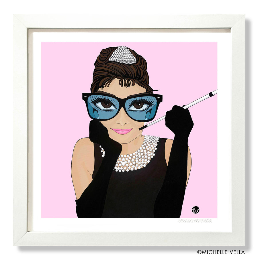 Audrey on Pink, Limited Edition Print