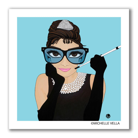 Audrey on Blue, Limited Edition Print