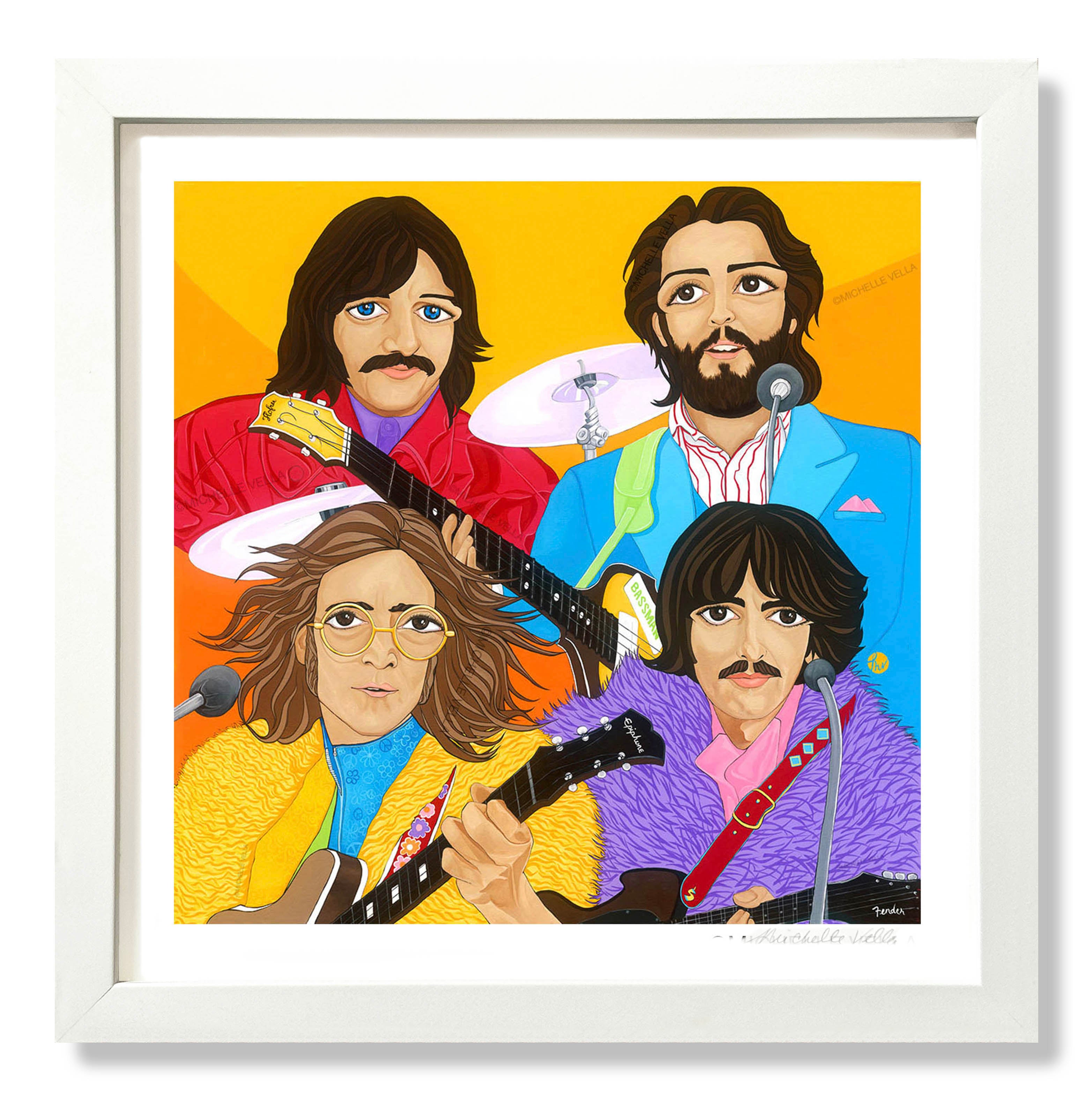 Pop art portrait painting and wall art print of The Beatles Get
