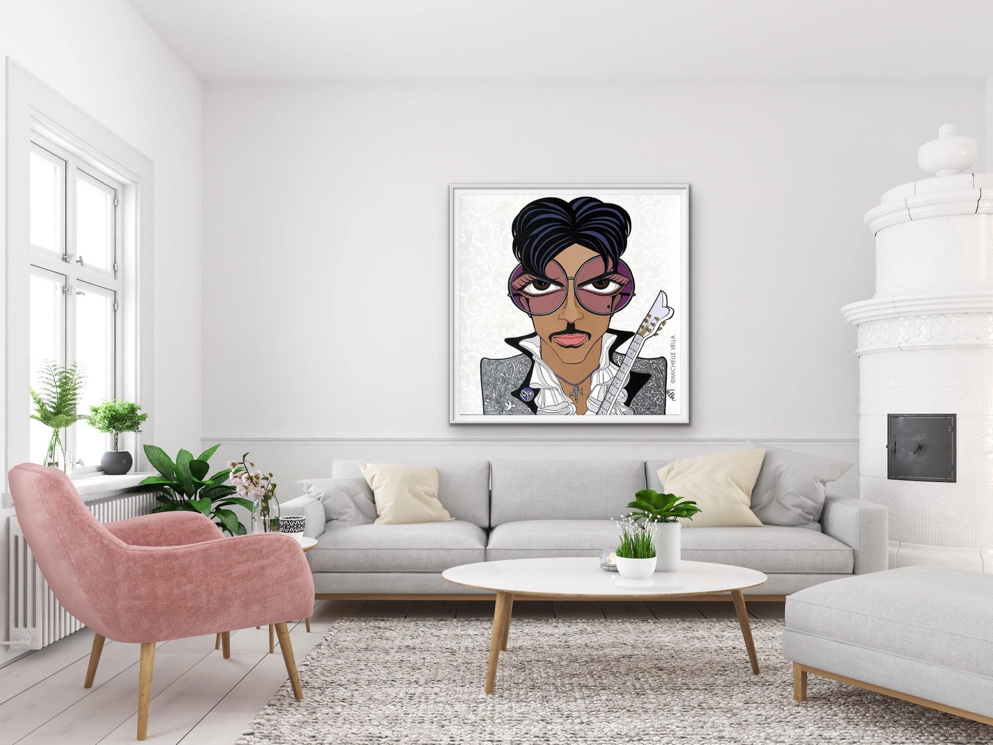 Pop art portrait painting and wall art print of The Artist, Prince ...