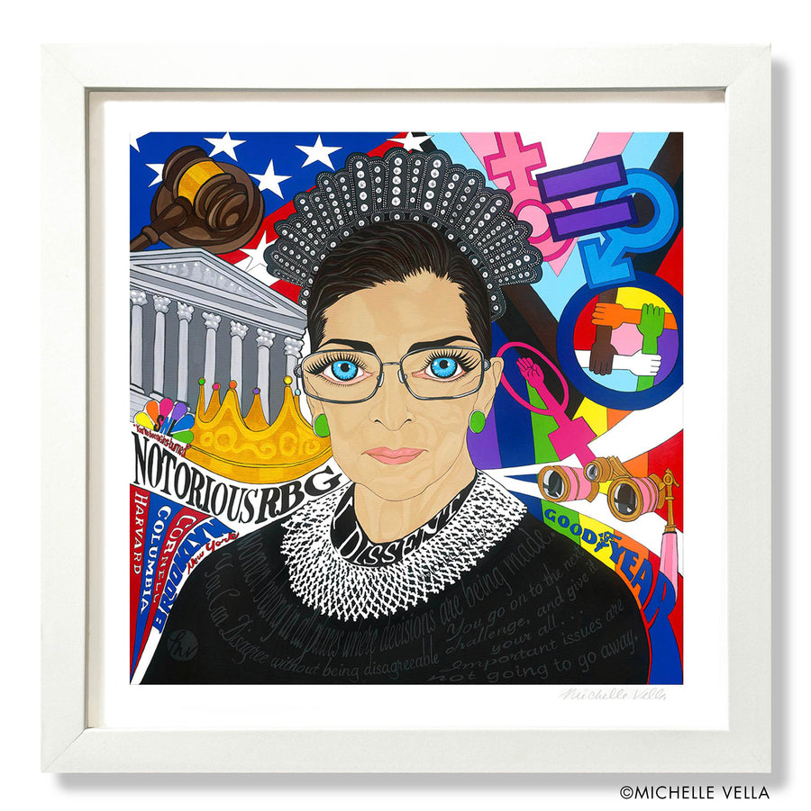 Pop art portrait painting in fine art print of Ruth Bader Ginsberg RBG ...